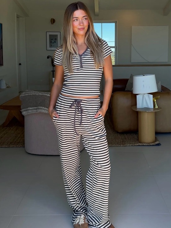 Pants - Fancy D Boutique Stripped lounge set